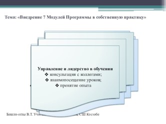 Презентация  Внедрение 7 модулей в собственную практику