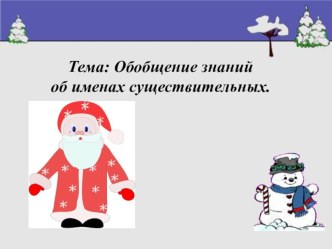 Презентация по русскому языку  Обобщение знаний об именах существительных