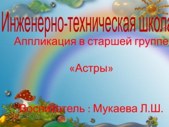 аппликация в старшей группе Астры