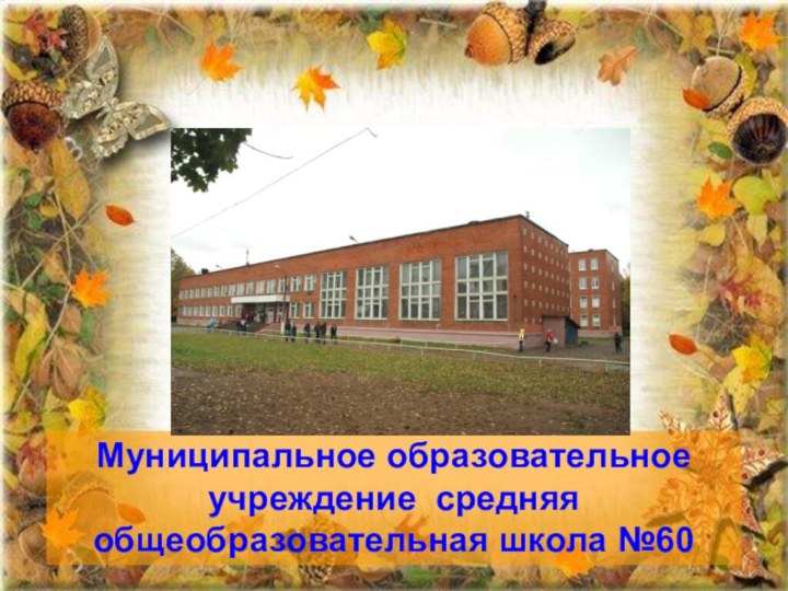 Муниципальное образовательное учреждение средняя общеобразовательная школа №60
