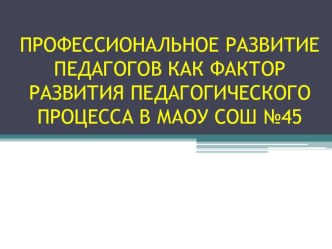 Презентация к выступлению на фестивале педагогических идей на тему: Профессиональное развитие педагогов...