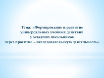 Презнтация Формирование УУД через проектную деятельность