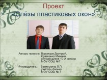 Проект Слёзы пластиковых окон