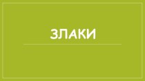 Презентация по биологии на тему Злаки (6 класс)