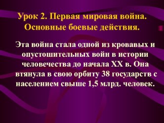 Презентация по истории Основные битвы войны 1914-1918 ( 11 класс)