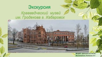 Экскурсия в краеведческий музей имени Н.И. Гродекова г. Хабаровск