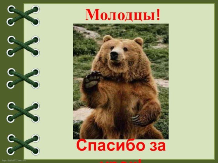 Молодцы!Спасибо за урок!