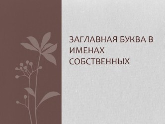 Презентация к уроку русского языка на тему Заглавная буква в именах собственных (1 класс)