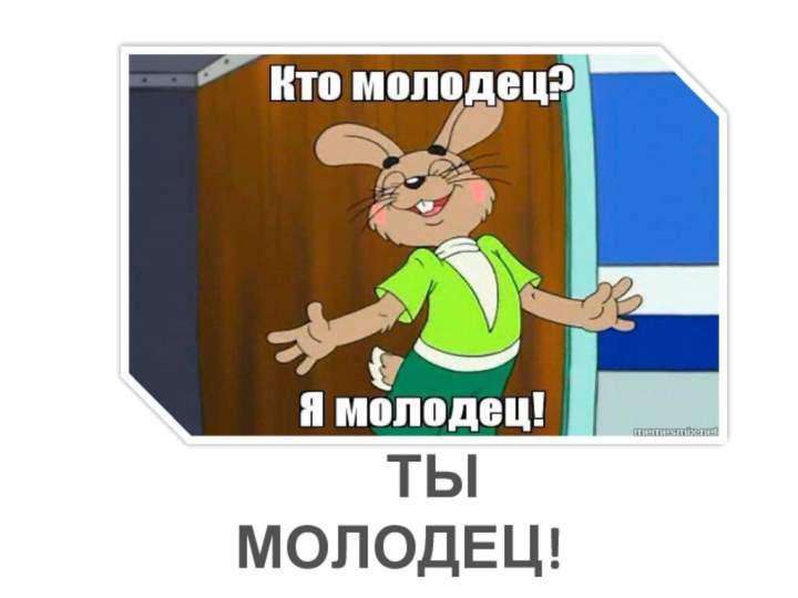 ТЫ МОЛОДЕЦ!