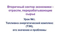 Презентация к циклу уроков по теме: ТЭК России 9 класс