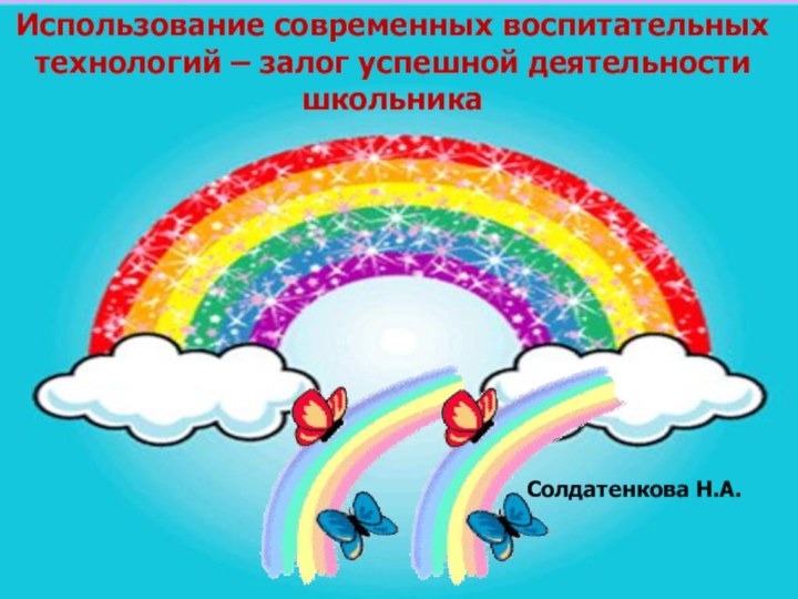 Использование современных педтехнологий – залог успешной деятельности школьника Использование современных воспитательных технологий