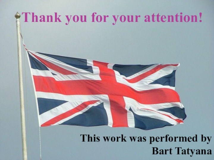 Thank you for your attention!This work was performed by Bart Tatyana