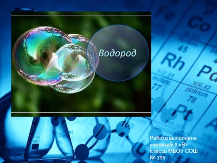 Работа выполнена ученицей 8 «В» класса МБОУ СОШ № 196 Баяновой Елизаветой