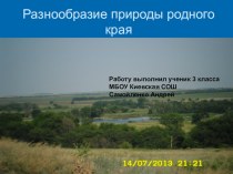 Презентация  Разнообразие природы Ростовской область