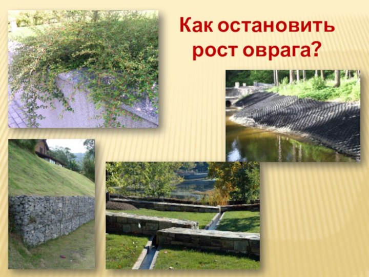 Как остановить рост оврага?