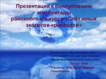 Презентация к выступлению агитбригады районного конкурса Слёт юных экологов-краеведов