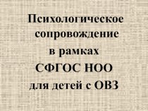 Психологическое сопровождение в рамках СФГОС НОО для детей с ОВЗ