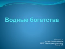 Презентация к уроку окружающего мира на тему Водные богатсва (2 класс УМК Школа России)