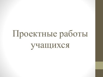 Презентация по технологии на тему Проектные работы учащихся