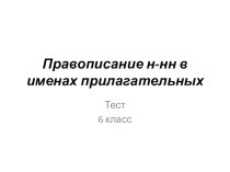 Презентация по русскому языку на тему Имя прилагательное. Правописание н-нн в суффиксах имен прилагательных