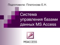 Презентация по информаткие на тему: Система управления базами данных MS Access (11 класс)