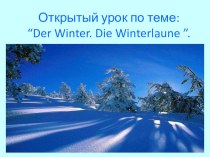 Презентация по теме: Зима. Зимнее настроение (немецкий язык, 5 класс)