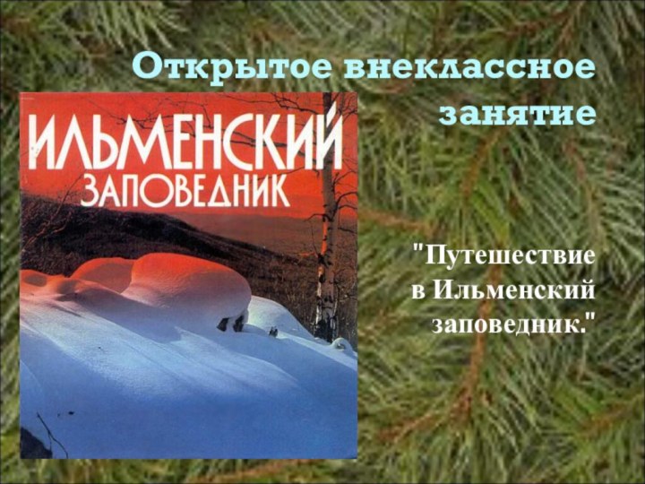 Открытое внеклассное занятие  