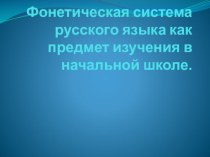 Презентация по русскому языку на тему  Звуки русского языка