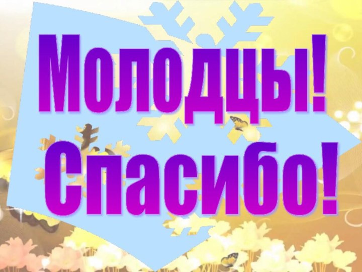 Молодцы! Спасибо!