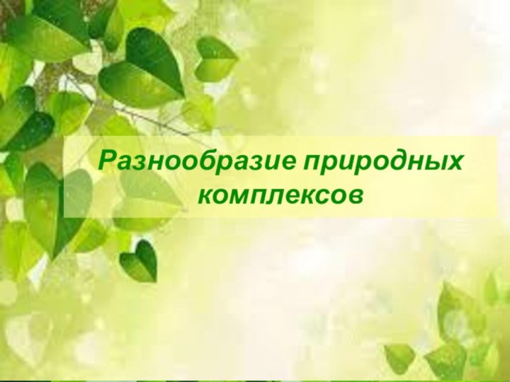 Разнообразие природных комплексов