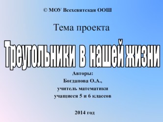 Проект по математике Треугольники в нашей жизни 5-6 класс