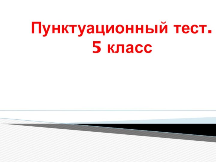 Пунктуационный тест. 5 класс