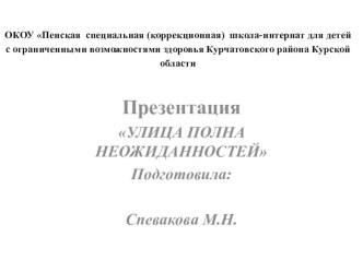 Презентация по ПДД Улица полна неожиданностей