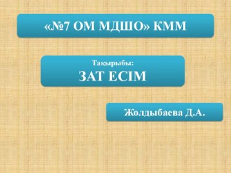 Презентация по казахскому языку Зат есім 3-сынып