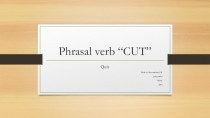Тест-презентация по английскому языку 10 класс фразовый глагол cut