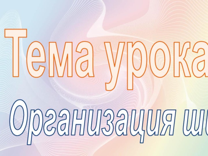 Тема урокаОрганизация шин