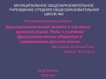 Презентация по русскому языку Фразеологизмы