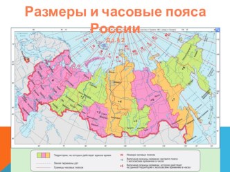 Презентация по географии на тему:  Размеры и часовые пояса России