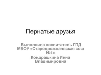 Презентация по окружающему миру на темуПернатые друзья