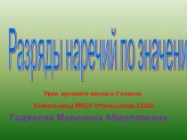 Презентация к уроку русского языка на тему:Наречие.Разряды наречий по значению