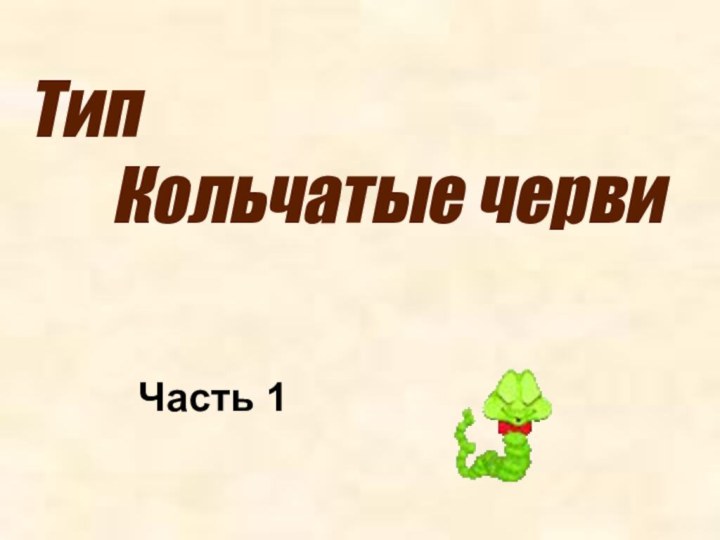 Тип Кольчатые червиЧасть 1