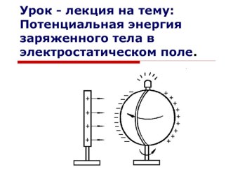 Потенциальная энергия заряженного тела в электростатическом поле