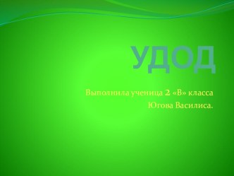 Презентация у уроку Окружающий мир то теме: В мире живой природы Удод. Выполнила Югова Василиса ученица 2 В класса МБОУ Гимназия №14 города Глазова