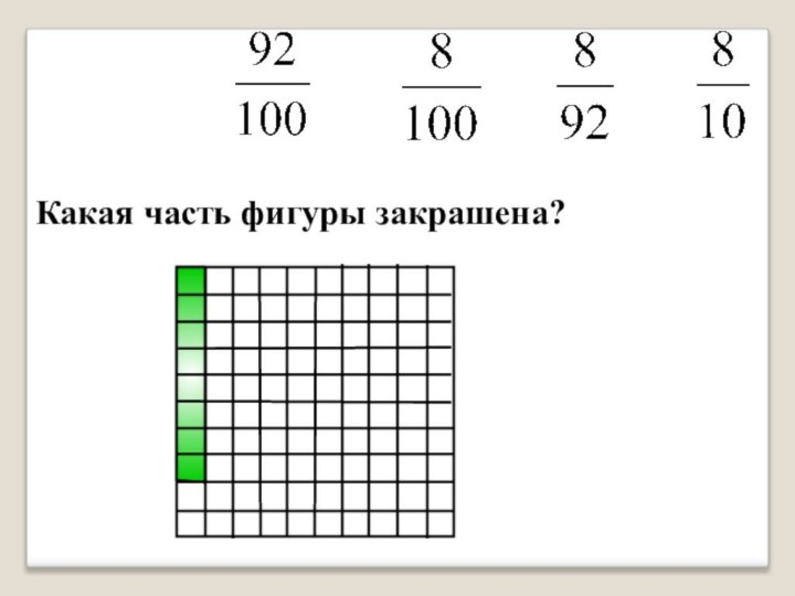 Какая часть фигуры закрашена?