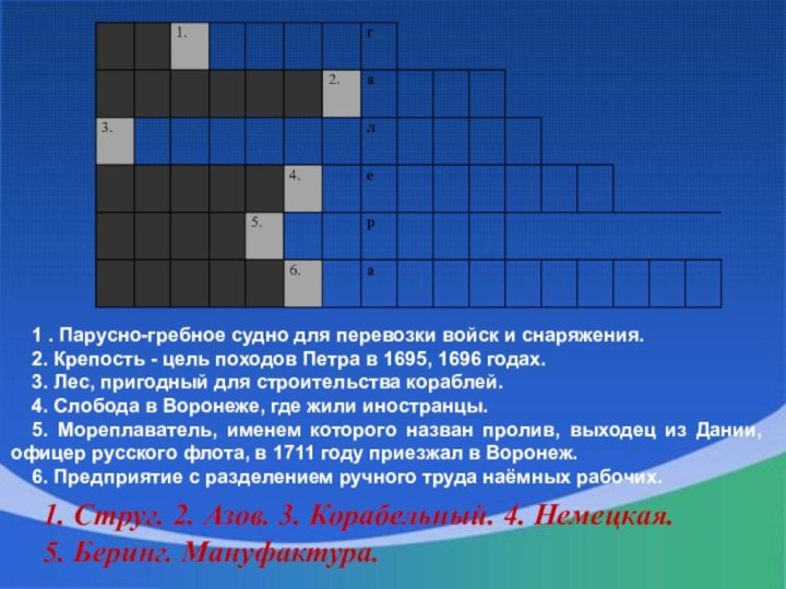 1 . Парусно-гребное судно для перевозки войск и снаряжения. 2. Крепость -