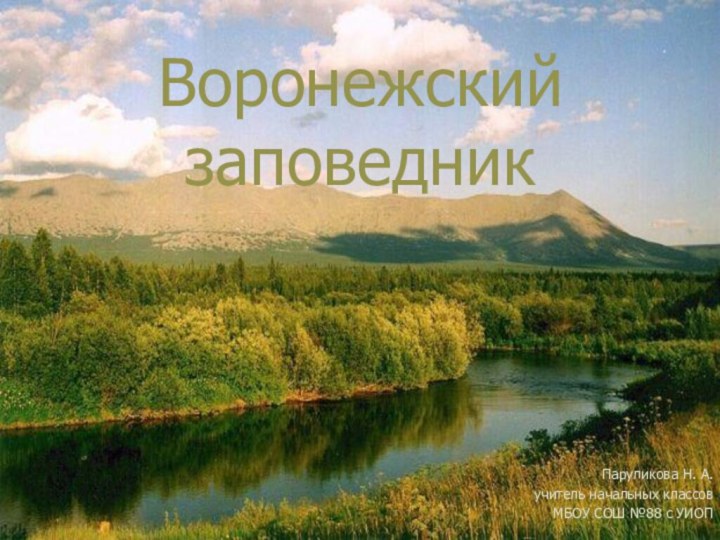 Воронежский заповедникПаруликова Н. А. учитель начальных классов МБОУ СОШ №88 с УИОП