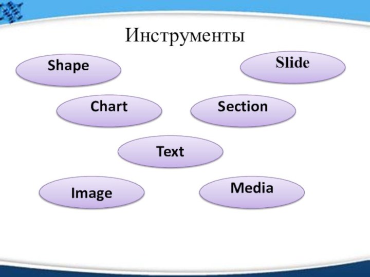 ИнструментыSlide Section Text ImageChart ShapeMedia