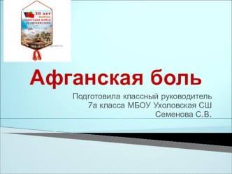 Презентация  Афганская боль