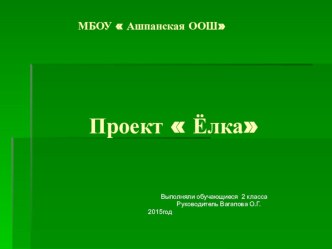 Презентация проекта Ёлка по технологии