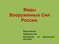 Презентация Виды вооруженных сил России